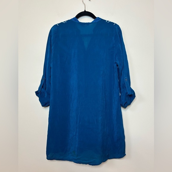 Johnny Was Blue Embroidered Tunic Blouse Size S *NWT* - Picture 7 of 9